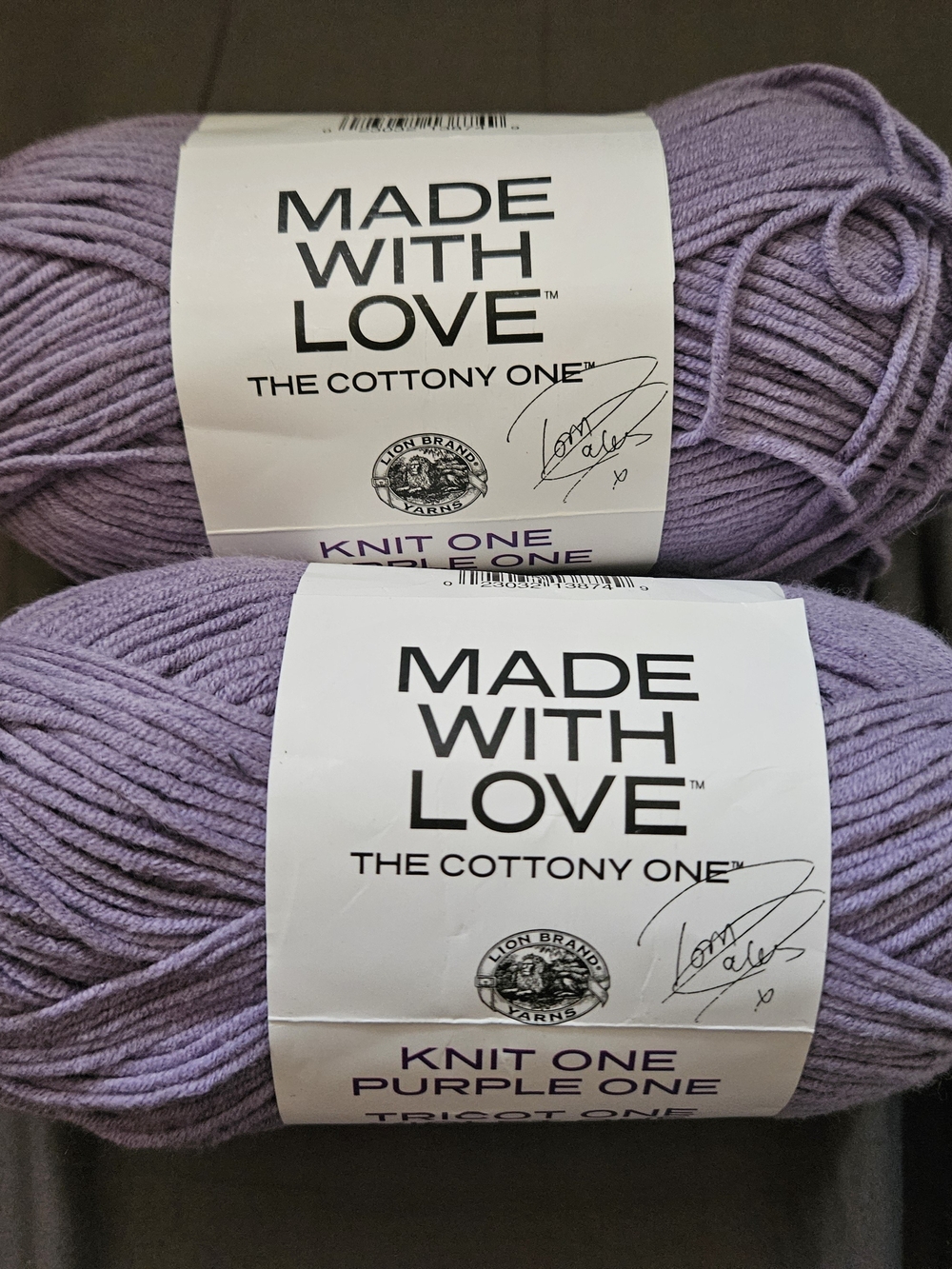 NWT Made With Love The Cottony One Yarn in color Lavender - 2 Pack